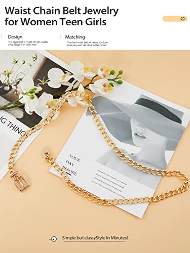 FIORETTO Chain Belt for Women Metal Waist Chain Fashion Multilayer Chain Belts for Dress3