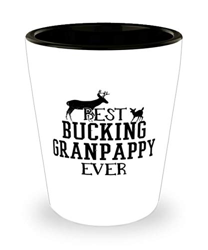 Granpappy Hunting Shot Glass - Funny for Men Named Granpappy Who Loves to Hunt - Best Bucking Granpappy - Buck Hunter 15oz Shotglass