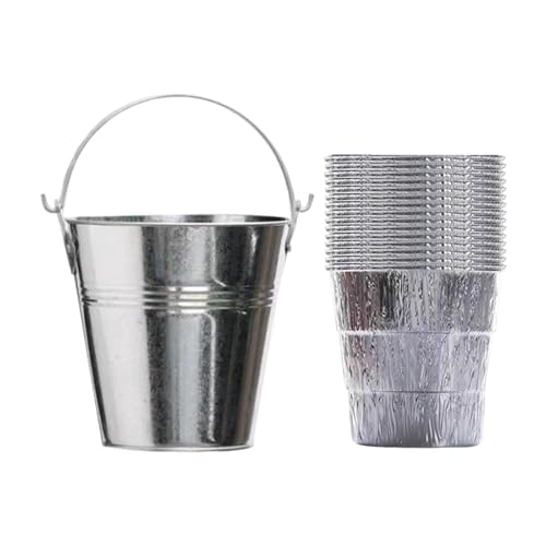 Gralara Cubeta para Recoger para Recoger Grasa con cubeta de Papel de Aluminio Accesorios para Parrilla Ideal para Barbacoas al Aire Libre – Fácil de Transportar – Reutilizable y Resistente al Calor​