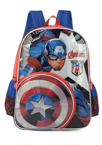 Mochila Escolar Capitão América Marvel com Escudo - Luxcel 2023