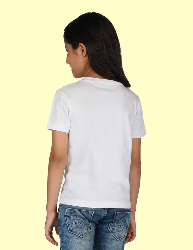 Image of Nusyl Girls Half Sleeves T-Shirt for Kids | Cute Printed Casual Wear | Soft Cotton Blend | Comfortable Regular Fit | 2-16 Years | Multiple Colors & Pack Options