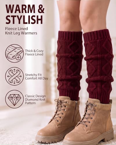 Image of Shihanee Winter Fleece Lined Leg Warmers for Women