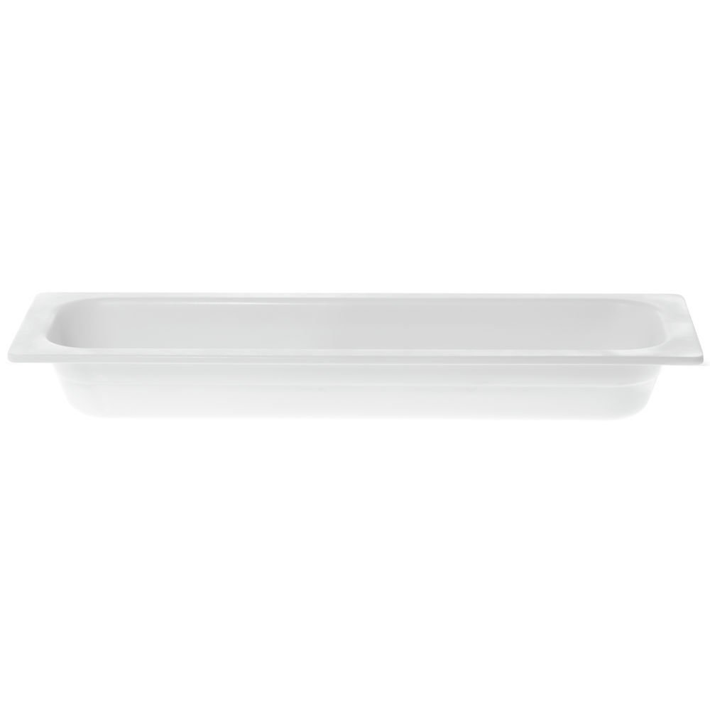 Serving Bowl Display Bowl 1/2 Size Long White Melamine - 21 1/2 L x 6 1/2 W x 2 1/2 H by HUBERT – Melamine, White, Model H0026-WHITE