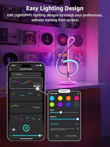 Lepro TB2 AI Smart Table Lamp, RGB+IC Addressable LED Lamps Alexa Google Home Enable, APP Control DIY Color Changing Modern Spiral Lamp, Music Sync, AI Generated Lighting LLM, 2.4 GHz WiFi/Bluetooth image 4