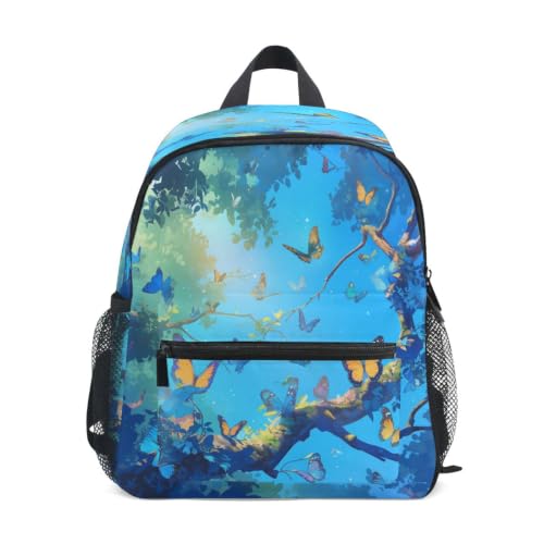 Sac d'école maternelle papillons colorés anti-mal de dos pour enfants de 3 à 8 ans