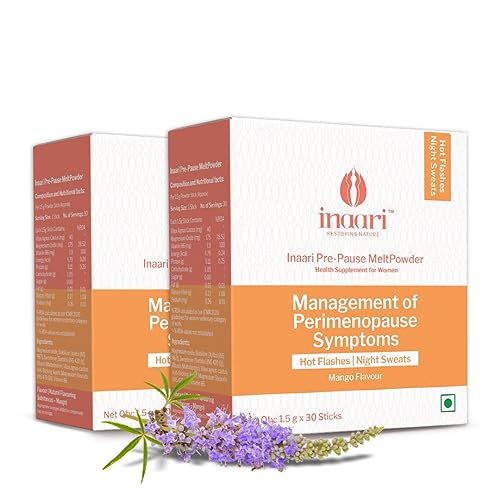 Inaari PrePause Menopause Supplement, Manage Hot Flashes and Night Sweats, Helps Restore Menstrual Regularity & Hormonal Balance | Manage Anxiety & Mood Swings | Zero Side Effects I (Pack of 2) (B0CG1487GY) Amazon Price History, Amazon Price Tracker