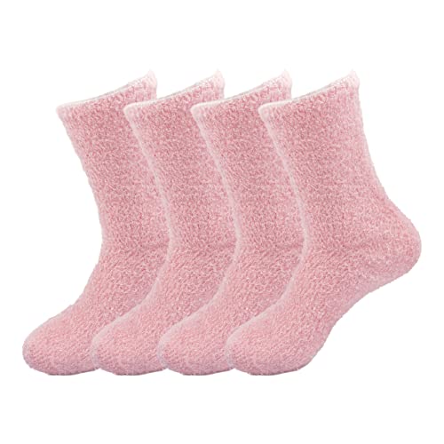 Image of BambooMN Women's Super Soft and Cozy Feather Light Fuzzy Socks - Multiple Color Options - Two Sizes - Value Packs