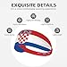 Cute Croatia Flag Running Headbands for Women Men Fashion Sweatbands Elastic Hairband for Yoga, Cycling