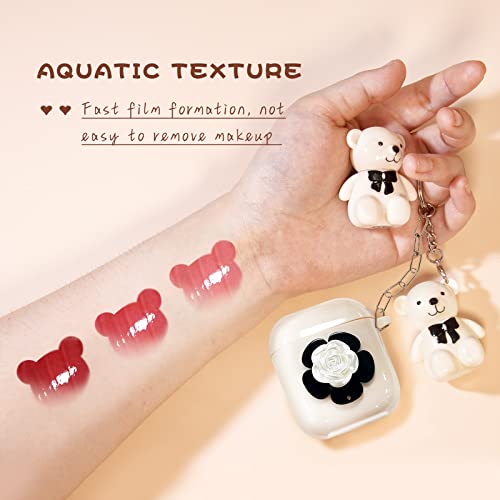 Hosaily 2 In 1 Keychain Bear Lipsticks, 3 Colors High-Shine Hydrating Plumping Lip Gloss Glaze Set, Shiny Glossy Lip Tint Moisturizing Smooth Long Lasting Waterproof Lip Gloss Cute Bear Beauty Makeup #TOP5