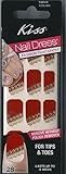 Kiss Nail Dress 28 Count Art Sticker Strips Adhesive Red Gold Lace