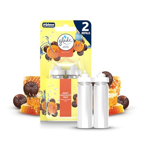 Glade Sense & Spray Air Freshener Refill, Motion Activated Automatic Room Spray and Odour Eliminator for Home, Sweet Chocolate Treat, Duo Pack (2 x 18ml), Packaging May Vary
