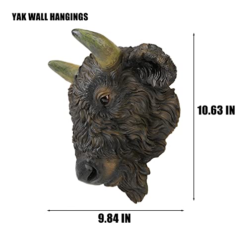 Bison Head Wall Decor Hanging, Buffalo Faux Resin Pendant Sculptures, 3D Bull Elegant Animal Head Wall Mount, Cow Taxidermy Wildlife Adornment Ornament, Farmhouse Decoration Westen Art #TOP5