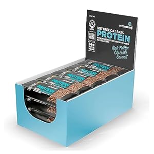 Getbuzzing High Protein Nut Free Flapjack- Chocolate Coconut 55g – Healthy Snack Bars – Gym, Running, Cycling – Pure Protein Made in The UK – Pack of 12 Bars
