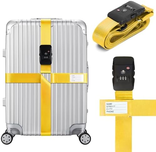 Correas de Equipaje Ajustables, Correas de Equipaje con Cerradura...