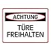 Produktbild Türe freihalten Warn- und Hinweisschild im modernen Design