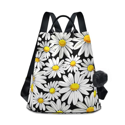 Marguerites blanches et jaunes florales noires : parfaire votre look de terrasse