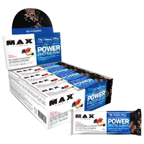 Power Protein Bar Caixa com 12 Unidades (492g), Frutas Vermelhas