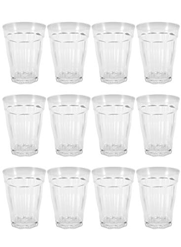 【Amazon.co.jp 限定】シービージャパン コップ クリア 430ml 12個セット プラスチック製 MS グラス ナインL UCA