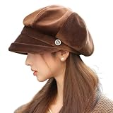 Retro Velvet Newsboy Cap for Women 2025 Autumn Winter Silky Octagon Hat 8 Panels Painter Cap Soft Sun Hat