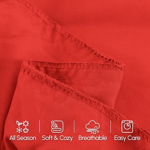 Image of Elegant Comfort Luxury Ultra-Soft 1-Piece Body Pillowcase - 1500 Premium Hotel Quality Microfiber Double Brushed - Wrinkle Resistant, Body Pillowcase Size, Red