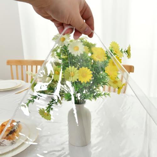 XWZO 60" x 140" Clear Plastic Tablecloth 100% Waterproof Vinyl Table Cover by XWZO - Used condition - Image 5