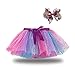 Toddlers Kids Baby Girls Layered Tulle Ballet Rainbow Tutu Skirt Dress Up Colorful Princess Fashion Clothes (Purple, 5-8 Years)