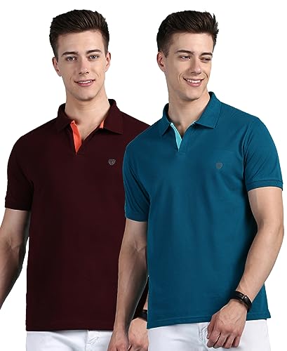 Image of Lux Cozi Mens Cotton Solid Relaxed Fit Polo Shirt