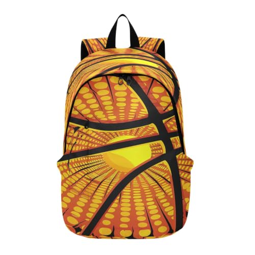 Sac de voyage imprimé orange abstrait avec grand compartiment ordinateur et dos matelassé