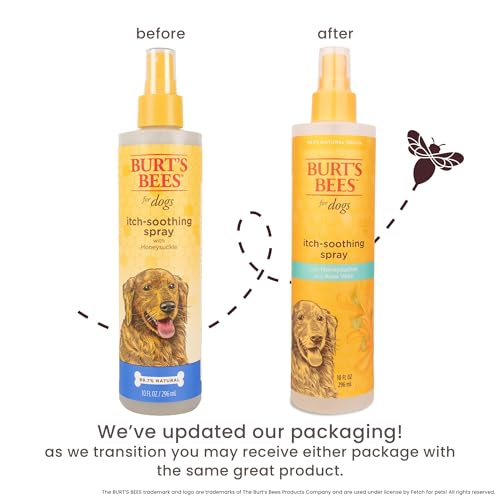 Burt's Bees for Pets Anti Itch for Dogs Spray with Honeysuckle - Dog Itching Skin Relief Treatment - Dry Skin Relief for Dogs, Dog Grooming Supplies, 10 Fl Oz