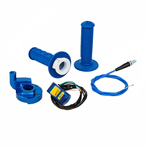 Pucky New 7/8" 22Mm Twist Throttle Accelerator Handle Grips And Cable Set With Kill On Off Switch For 50Cc 110Cc 150Cc 250Cc Mini Bike Atv Quad Pit Bike Dirtbike (Blue) #TOP1