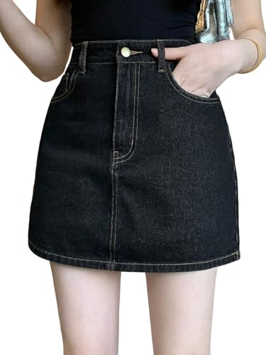 Image of Lymio Skirts for Women | Denim Mini Skirt | High Waisted Light Blue Jean Skirts for Women | Casual Short Pencil Skirt with Pockets | Slim Fit Stretch Denim Bottoms (LWHP-62-63)