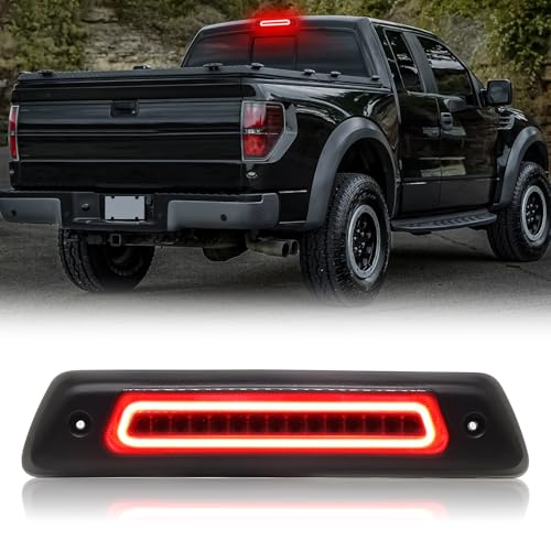 LED 3rd Third Brake Light Replacement for F150 2009-2014/ F150 Rap-tor 2009-2014, AL3Z13A613E, High Mount Rear Brake Light Cab Cargo Lamp Stop Light, A-Model Smoked Len