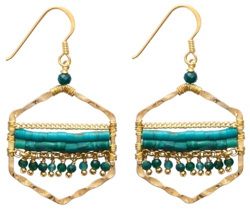 Joob Joob Boho Earrings For Women - Trendy hypoallergenic earrings - Colorful Dangly Beaded Earrings - Fun Hippie Statement Jewelry