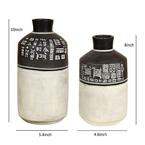Image of Earthen Vases Handpainted with Warli Motifs