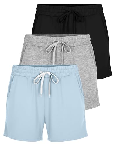 3 Pack Women's Lounge Shorts Athletic Running Workout Gym