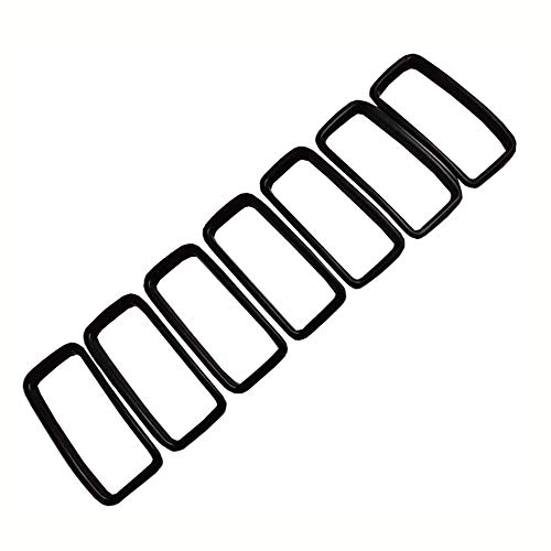 Image of Front Grill Grille Inserts Black ABS with Jeep Renegade 2019-2023 | Grille Frame,Scratch&Color Fading Prevention, Easy Tape Install,Exterior Fecorative Trim