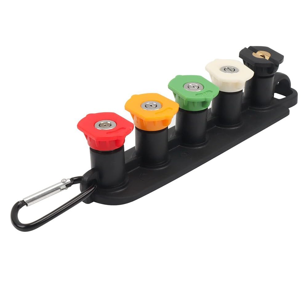 KiraKira Kit de varita de extensión de presión para lavadora con 5 puntas, adaptador de conexión rápida de 1/4 pulgadas, arandelas eléctricas de latón resistente y plástico