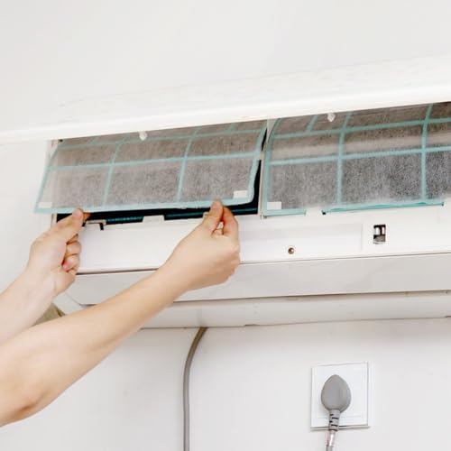 URPIZY Filtro de aire para aire acondicionado, 40 x 35 cm, 10 unidades (5 paquetes), rejilla de protección contra el polvo y los olores, filtro de salida de aire lavable de tela no tejida para aire