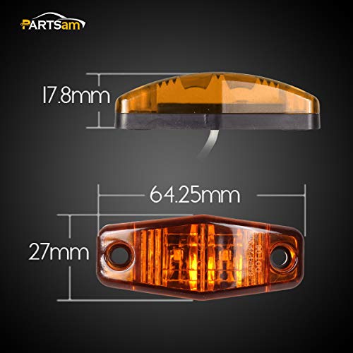 Partsam 8Pcs 2.5" Amber Led Side Marker Clearance Lights Indicator Lamps Universal For 12V Trailer Rv Camper Truck Pickup #TOP5