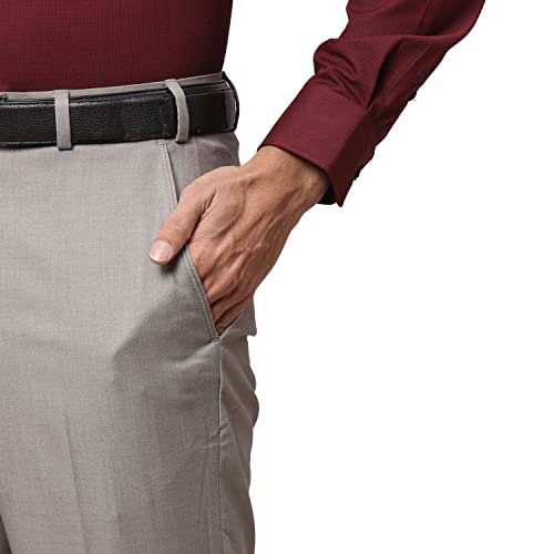 Image of Park Avenue Regular Men's PLEATLESS Smart FIT Light Grey Formal Trouser