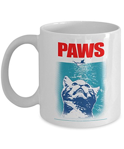 MyFaveGift Funny Cat Lovers PAWS 11oz Ceramic Coffee Mug Tea Cup Cute Gift