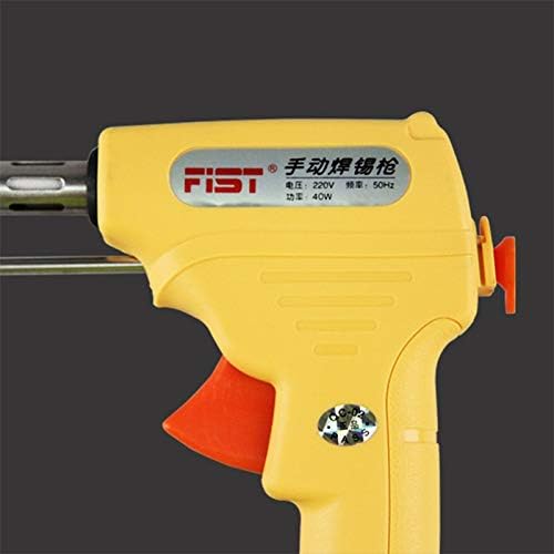 Soldering 60W Manual Tin Gun Suction Electric Welding Gun Tool Automatic Send Tin Soldering Iron Gun With 5 pcs Soldering Iron Tips - (Power: 110V, Color: Silver)