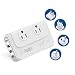 Voltage Converter by Ceptics, 230W Travel Adapter for Curling Iron, Straightener, Chargers, Step Down World Power Plug - 4 USB Charging Qc 3.0-220V to 110V - EU/AU/UK/US Included