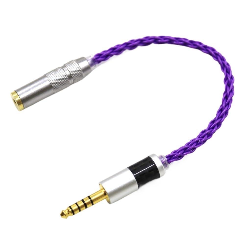 Câble adaptateur HiFi 4,4 mm pour casque audio 4,4 mm vers 2,5 mm mâle vers femelle Violet 1 m