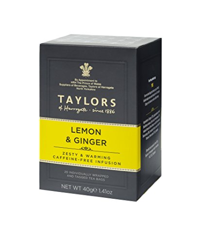 Taylors of Harrogate Lemon and Ginger Tea, 20 Teabags, Pack of 6, Total 120 Teabags