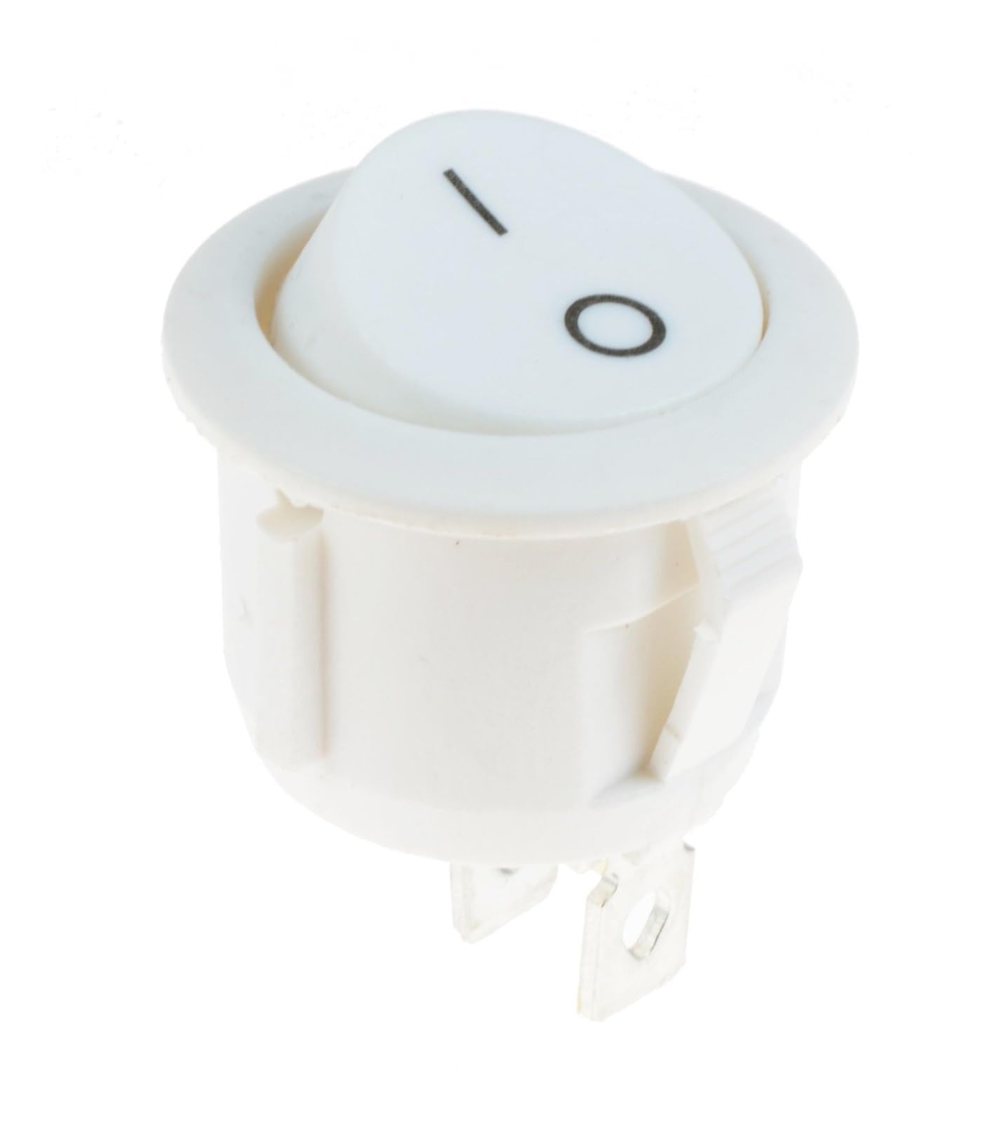 Interruptor Basculante Circular De Encendido/Apagado 2 Pines 20mm Diámetro 6A/250VAC 10A 125VAC Botón Plástico(White,1pcs)