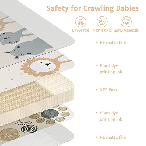 Ronipic Baby Play Mat, Foldable Xpe Foam Floor Play Mat For Baby, Reversible Waterproof Baby Crawling Mat, Anti-Slip Baby Play Gym For Indoor & Outdoor Use (77 * 69.7 * 0.4In) #TOP2