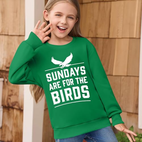 Image of Boys Girls Football Sweatshirt Vintage Bird Graphic Pullover Tops 5-14Y