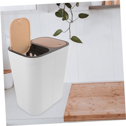 Caneca de basura rectangular con doble compartimento y tapa miniatura 5