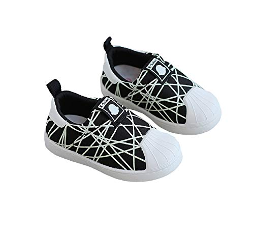 Image of Toddler Boys Girls Sneakers, Outdoor Non-Slip Loafer Shoes(21-30 Months) (Black, 6)